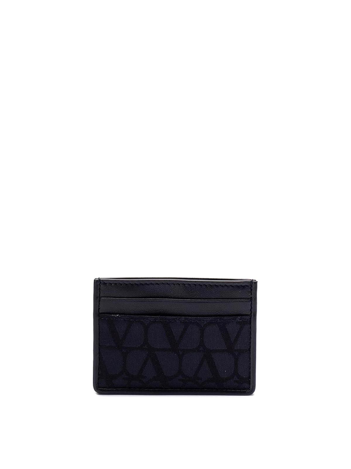 Shop Valentino Toile Iconographe Card Holder In Dark Blue