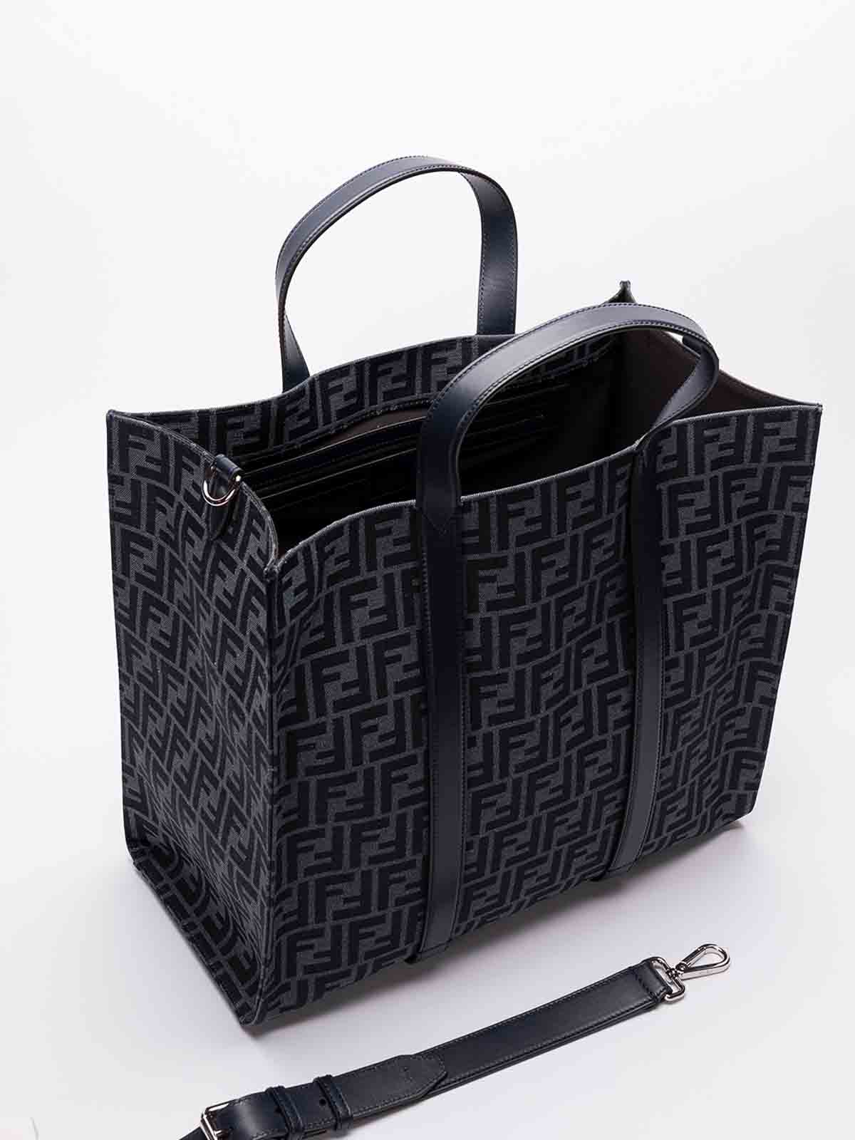 Totes bags Fendi Jacquard Shopper Bag 7VA390AG0MF1O97 thebs