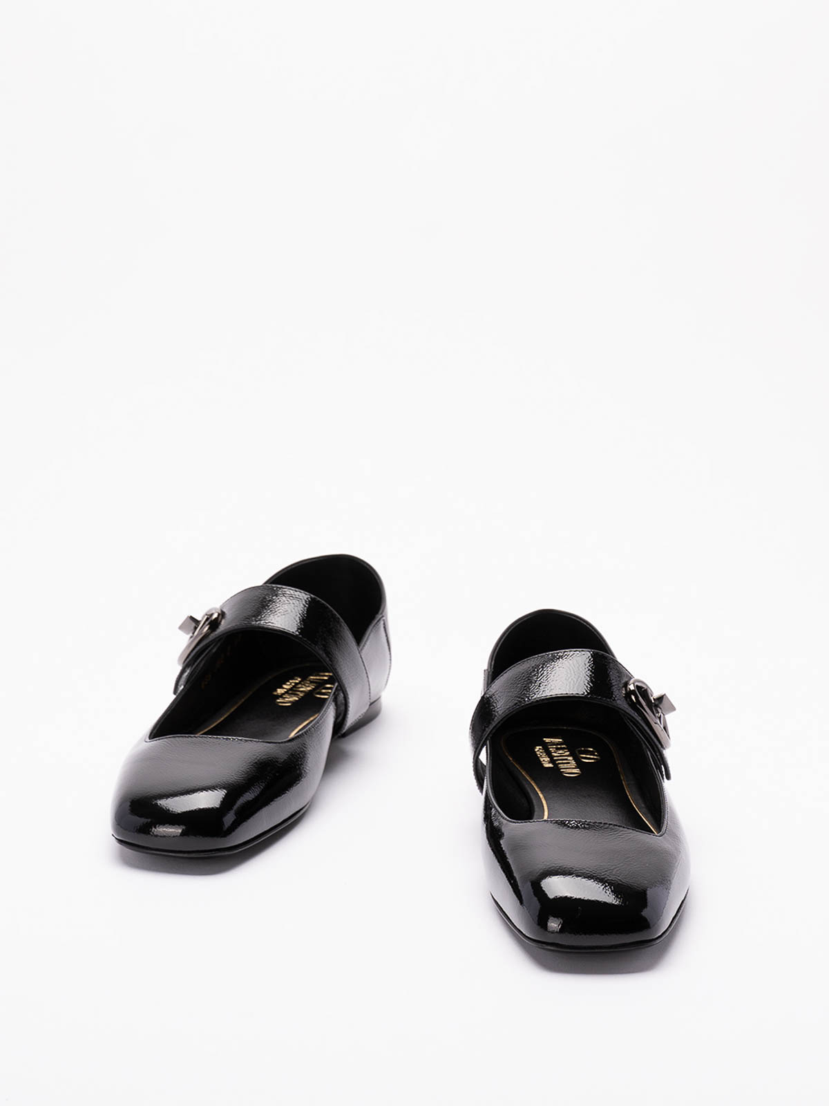 Shop Valentino Locker Ballerinas In Black