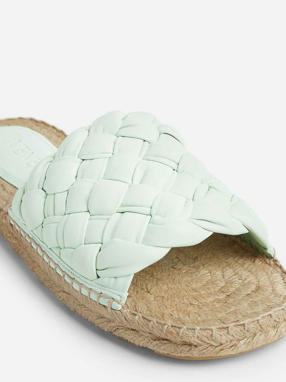 Shop Bottega Veneta Jack Flat Sandals In Azul Claro