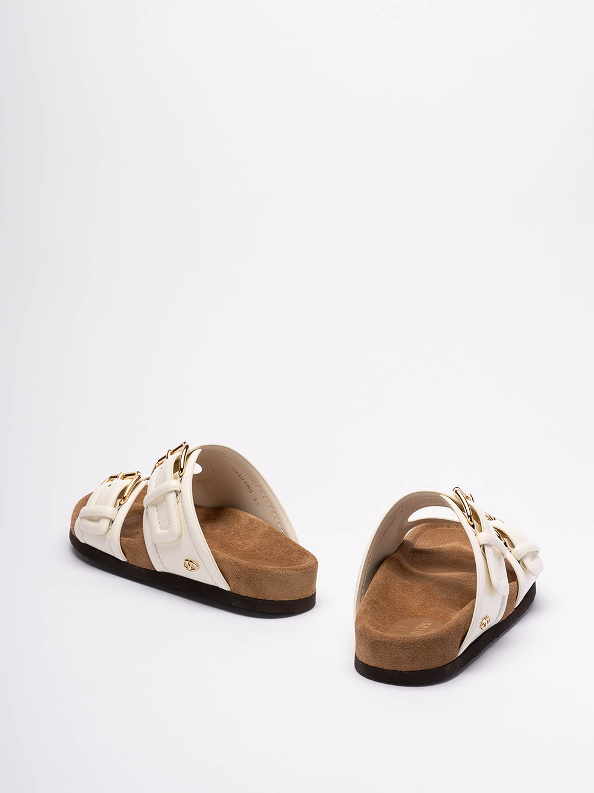 Shop Valentino Fussbet Sliders In White