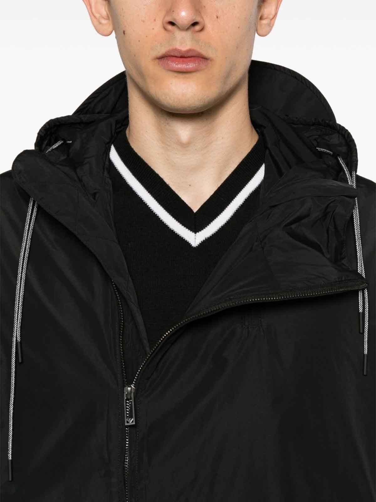 Shop Emporio Armani Nylon Blouson Jacket In Negro