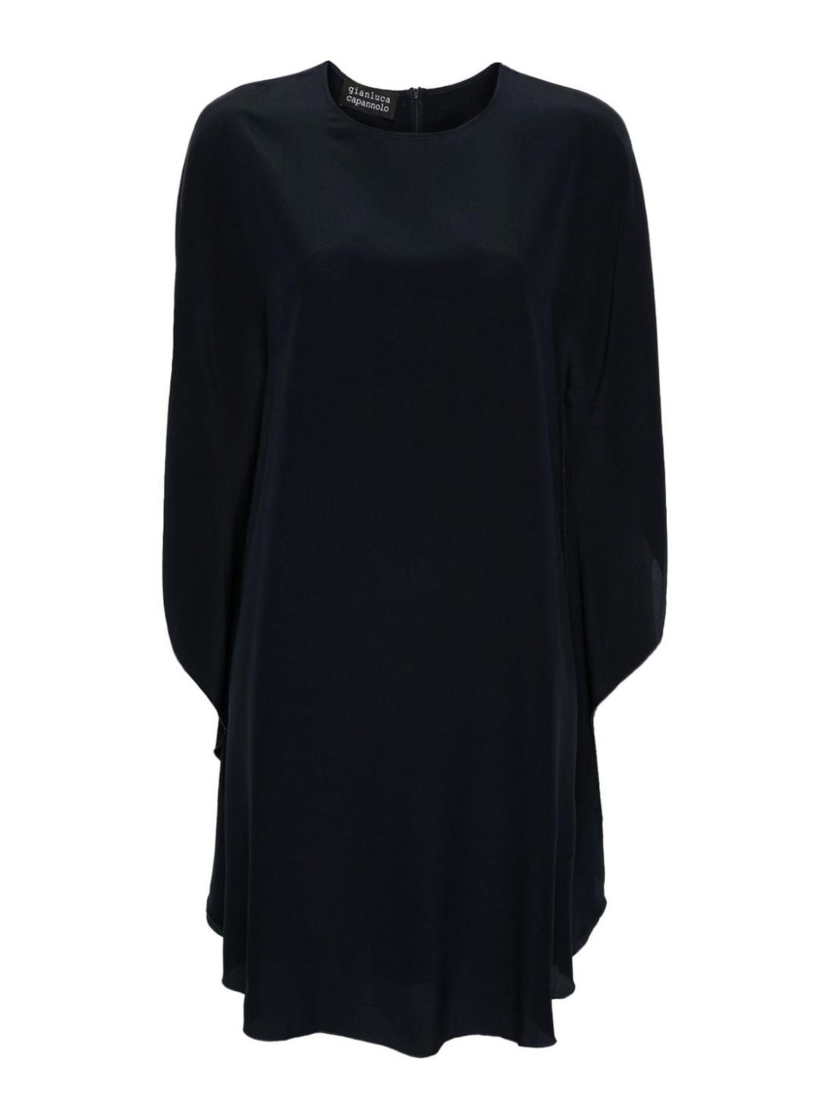 Shop Gianluca Capannolo Iris Silk Short Dress In Negro