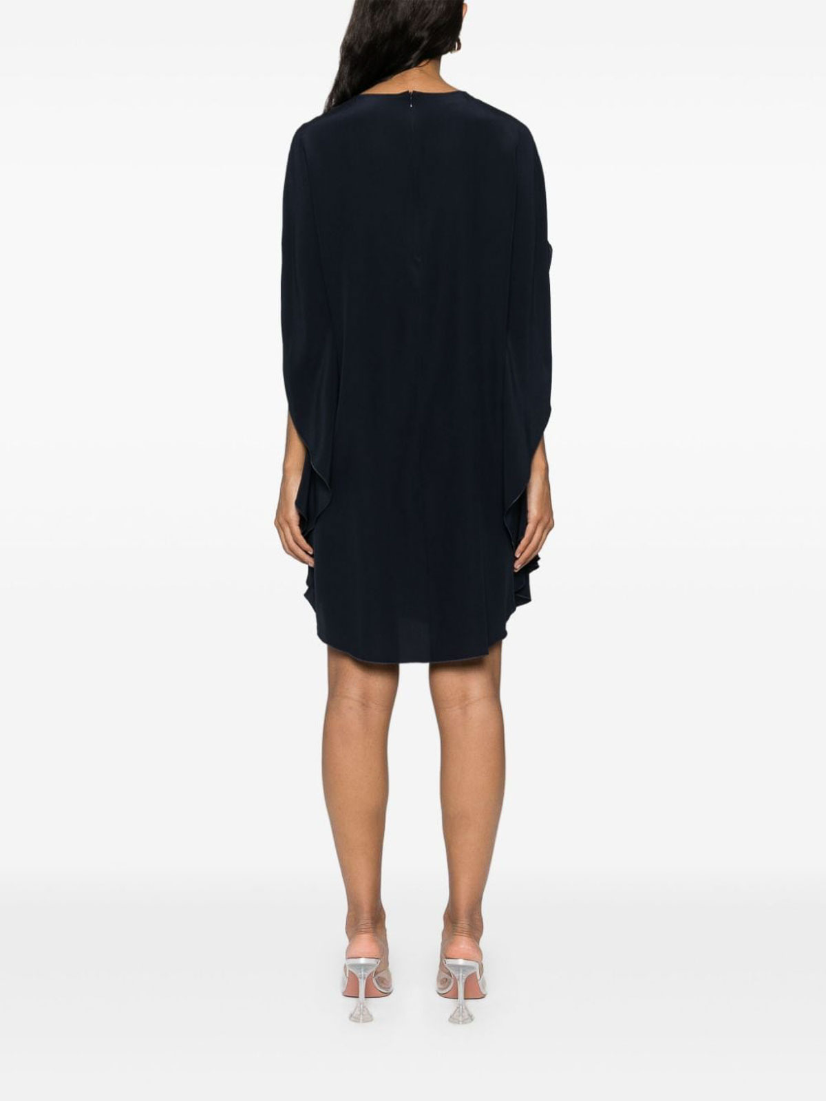 Shop Gianluca Capannolo Iris Silk Short Dress In Negro