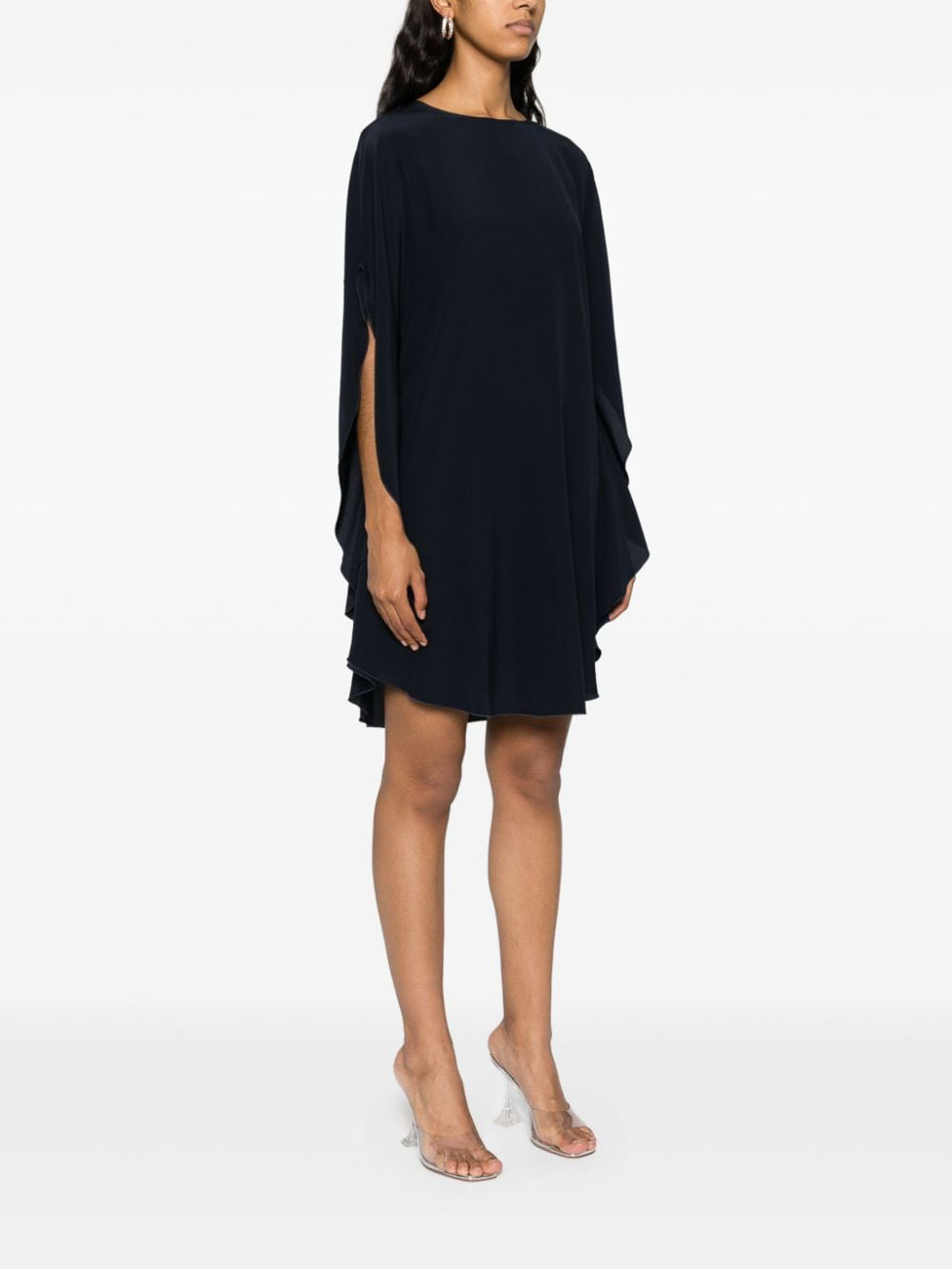 Shop Gianluca Capannolo Iris Silk Short Dress In Negro