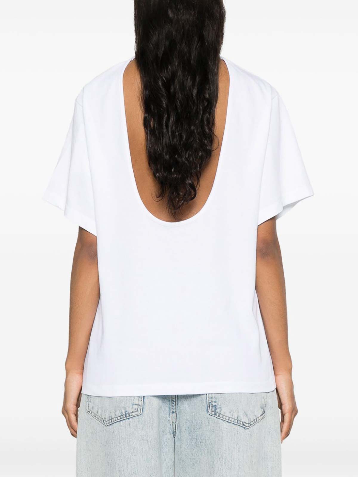 Shop Iro Edjy Cotton T-shirt In White