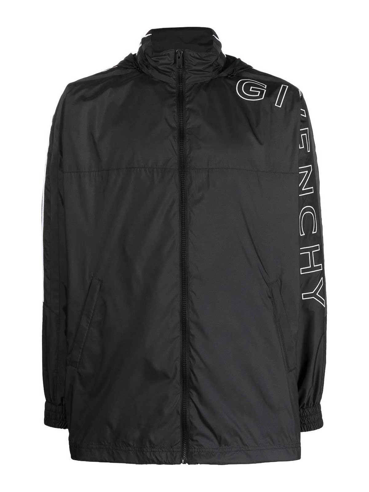 Shop Givenchy Logo Full Zip Sweatshirt In Negro