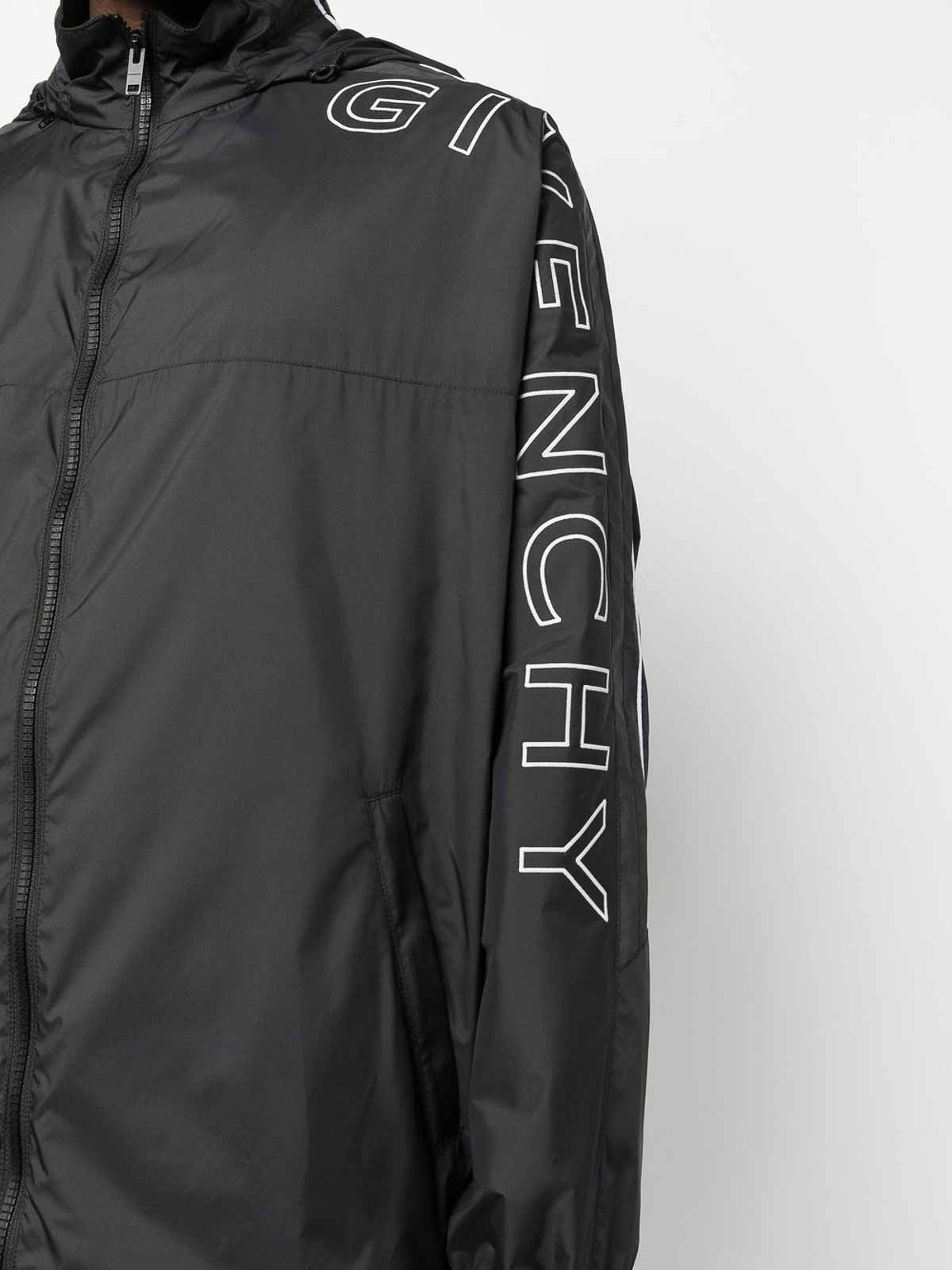 Shop Givenchy Logo Full Zip Sweatshirt In Negro