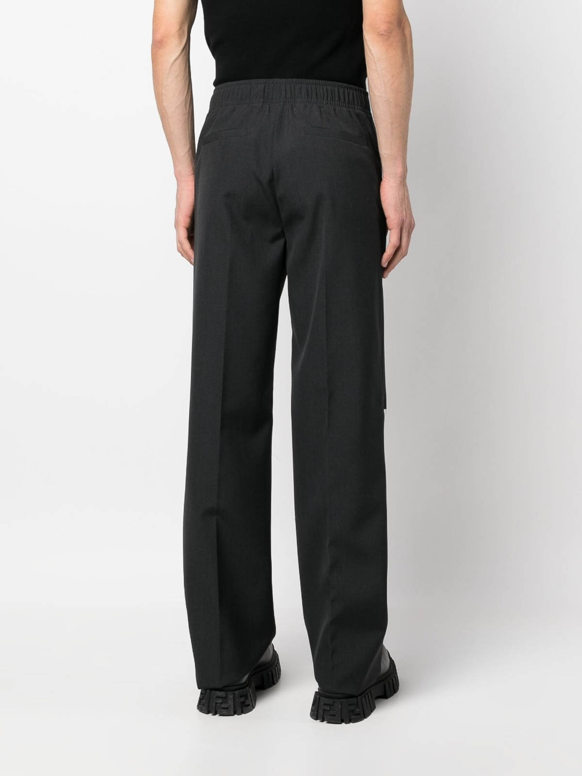 Shop Givenchy Ripped Wool Trousers In Gris