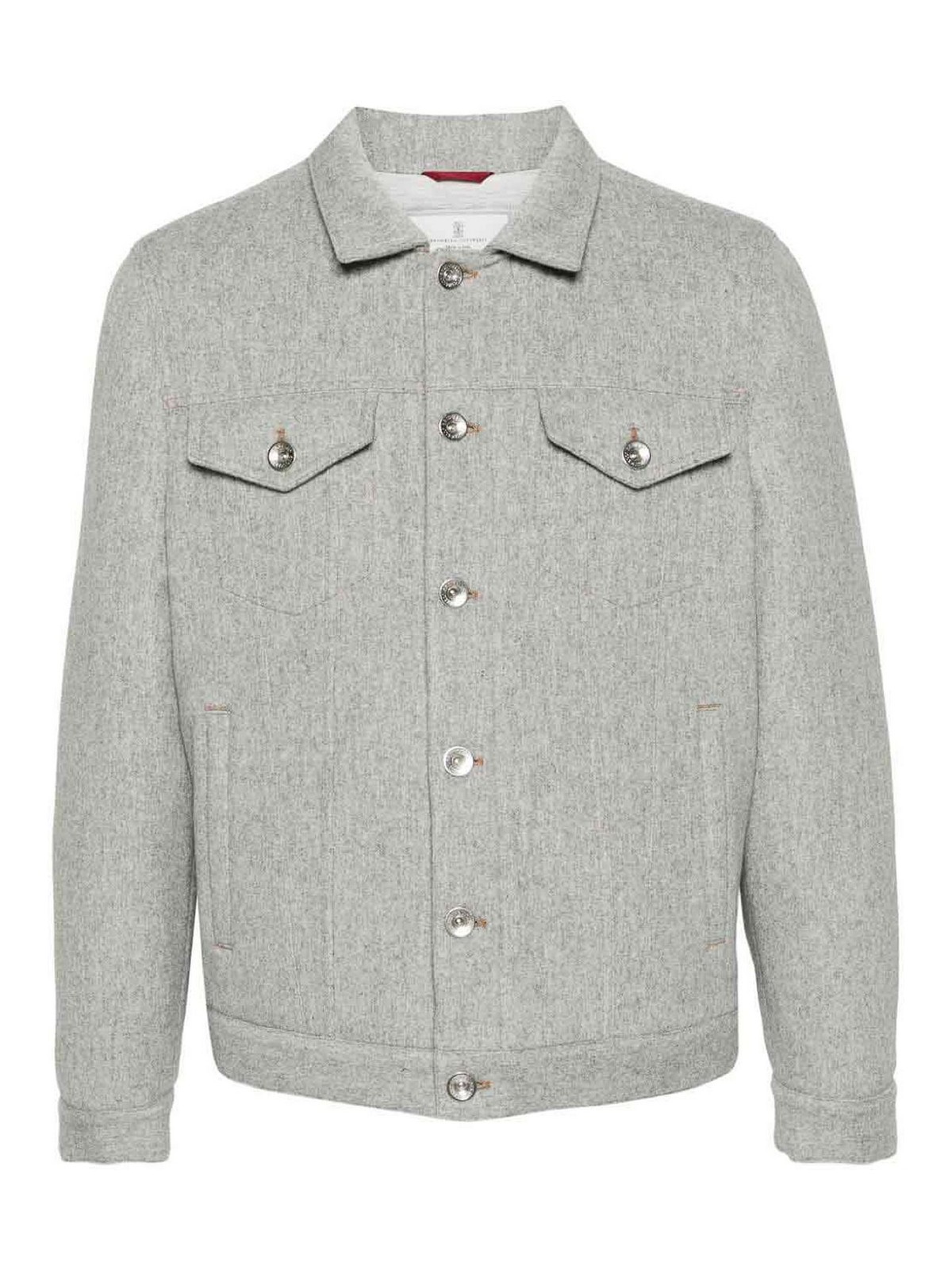 Shop Brunello Cucinelli Wool Jacket In Gris Claro