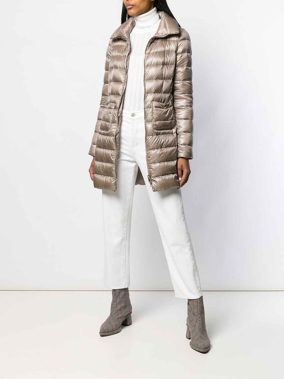 Shop Herno Maria Midi Down Jacket In Grey