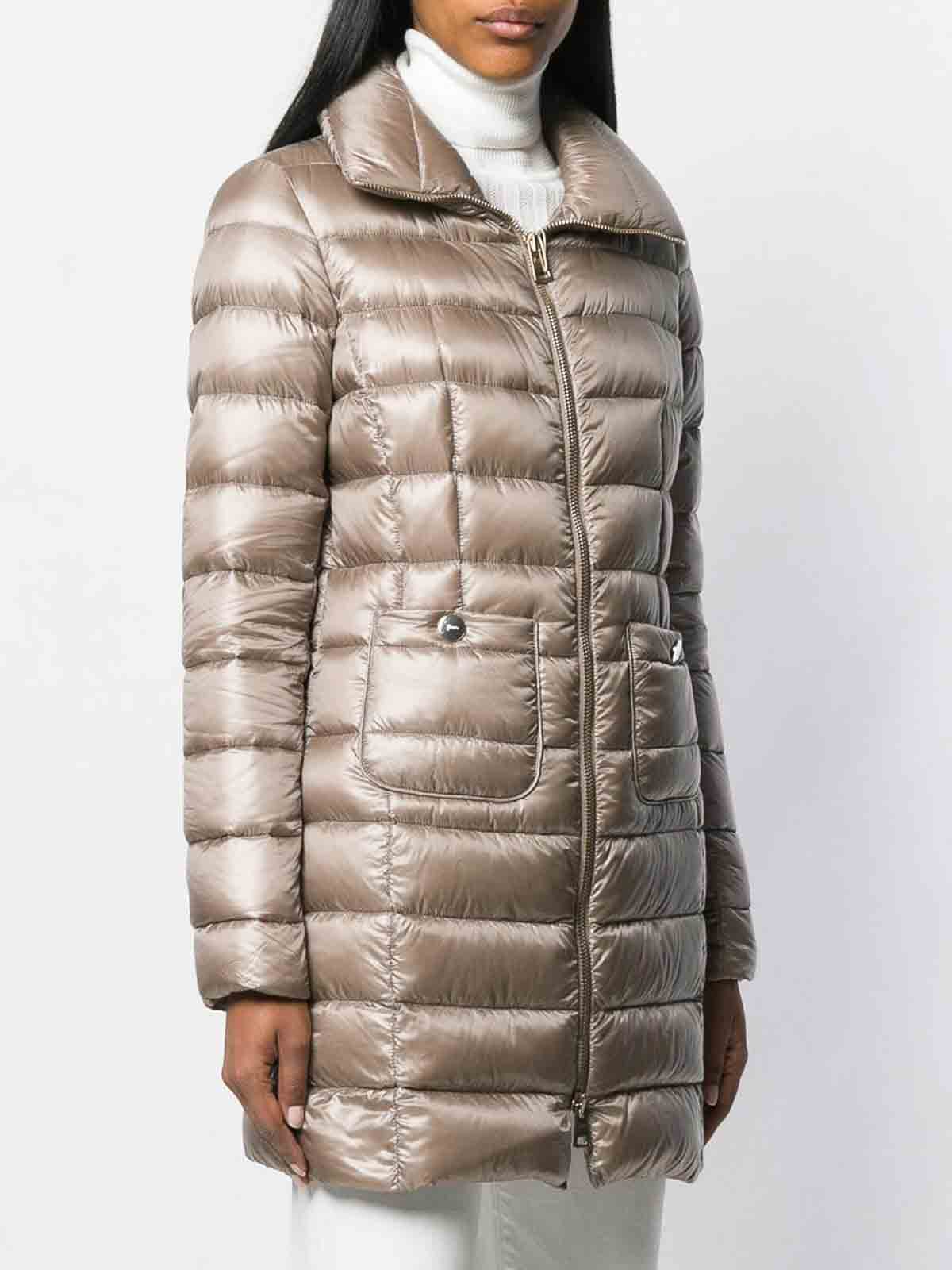 Shop Herno Maria Midi Down Jacket In Grey