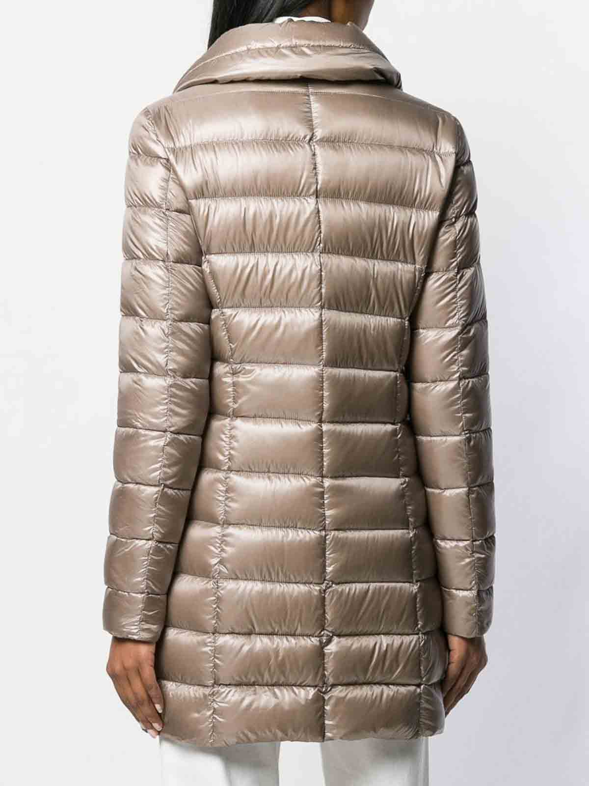 Shop Herno Maria Midi Down Jacket In Grey