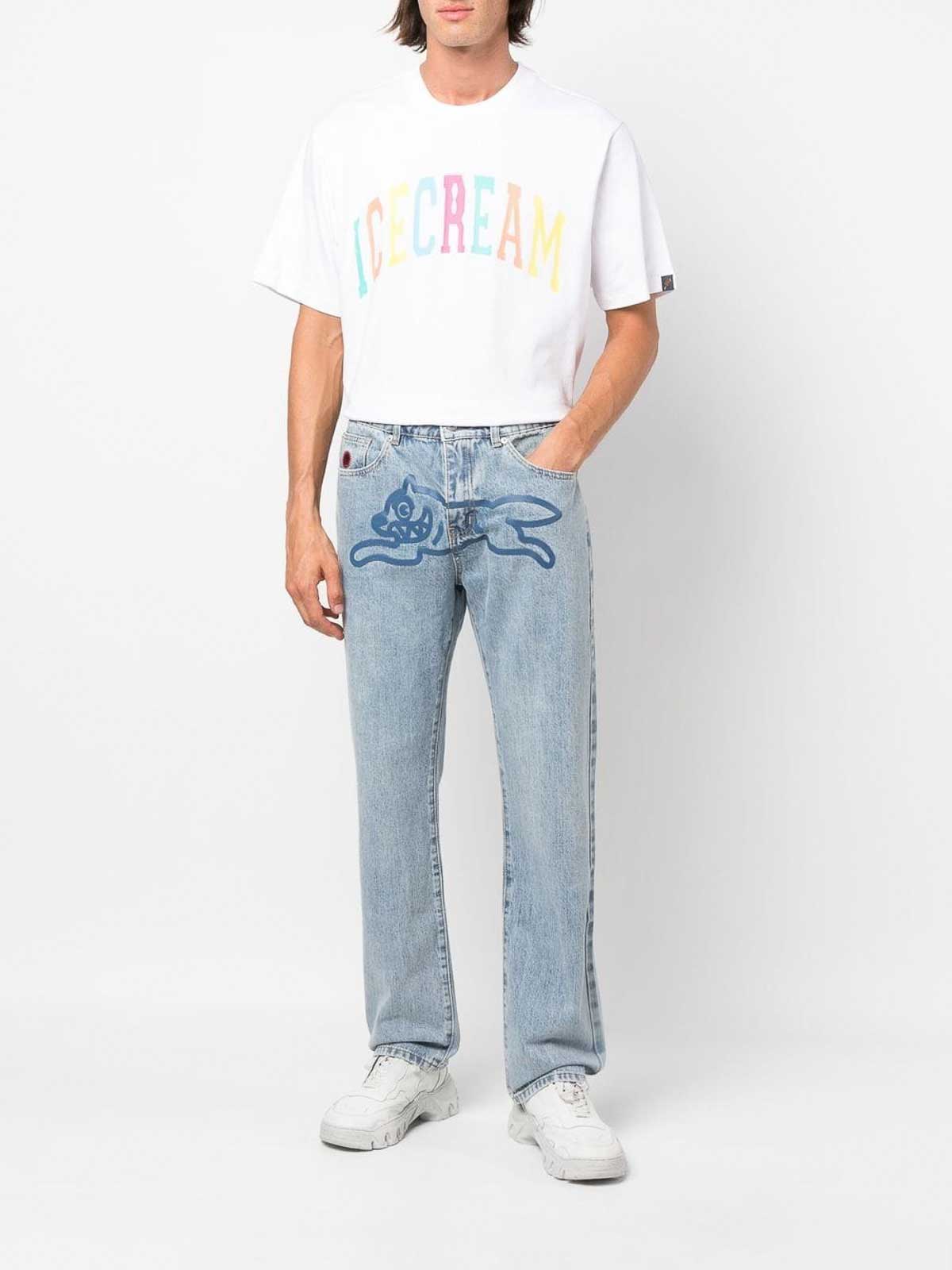 Icecream Running Dog Denim Jeans - Blue | IC22207LIGHTBLUEBLACK