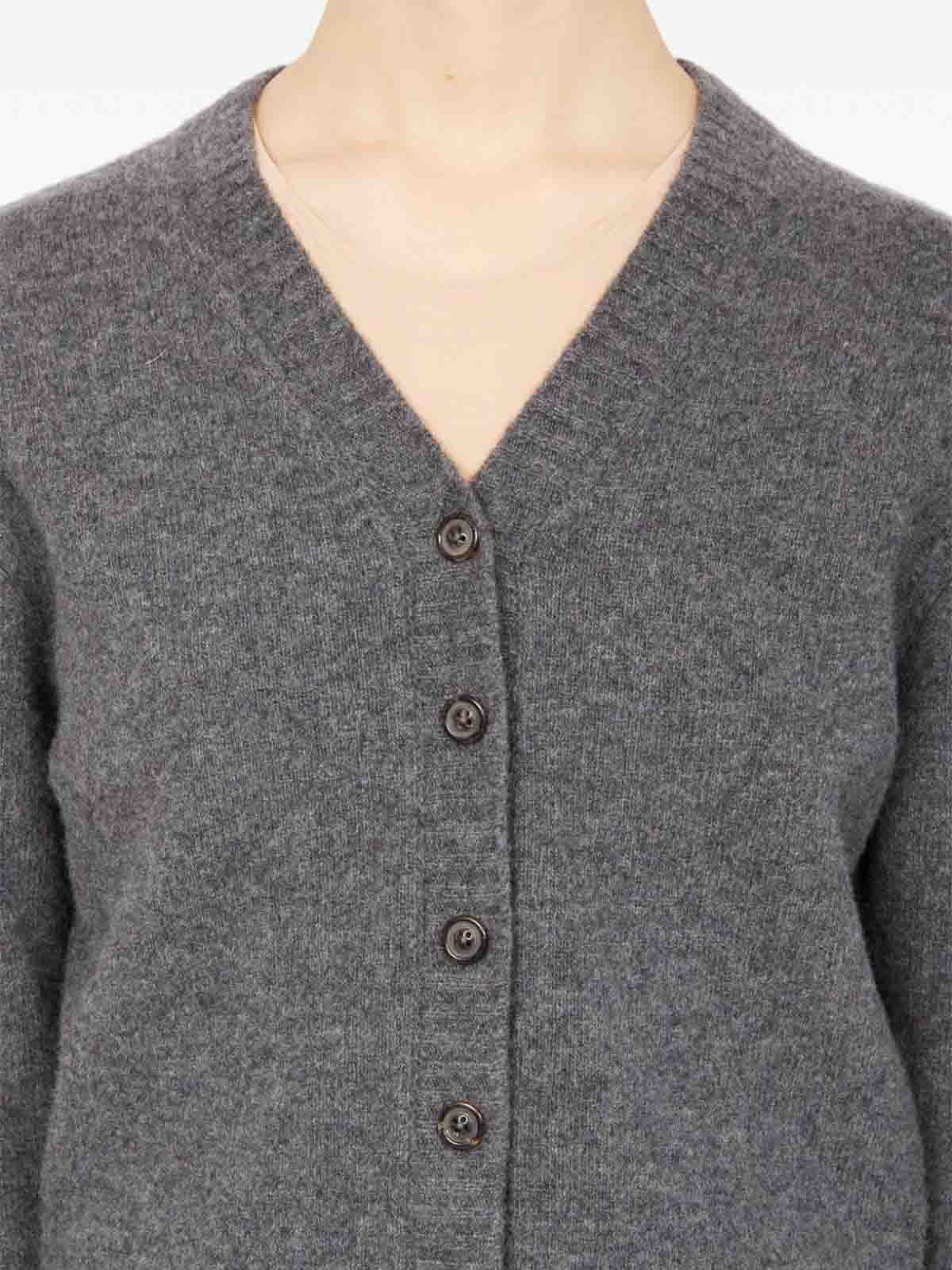 Shop Maison Margiela Wool V-necked Cardigan In Gris