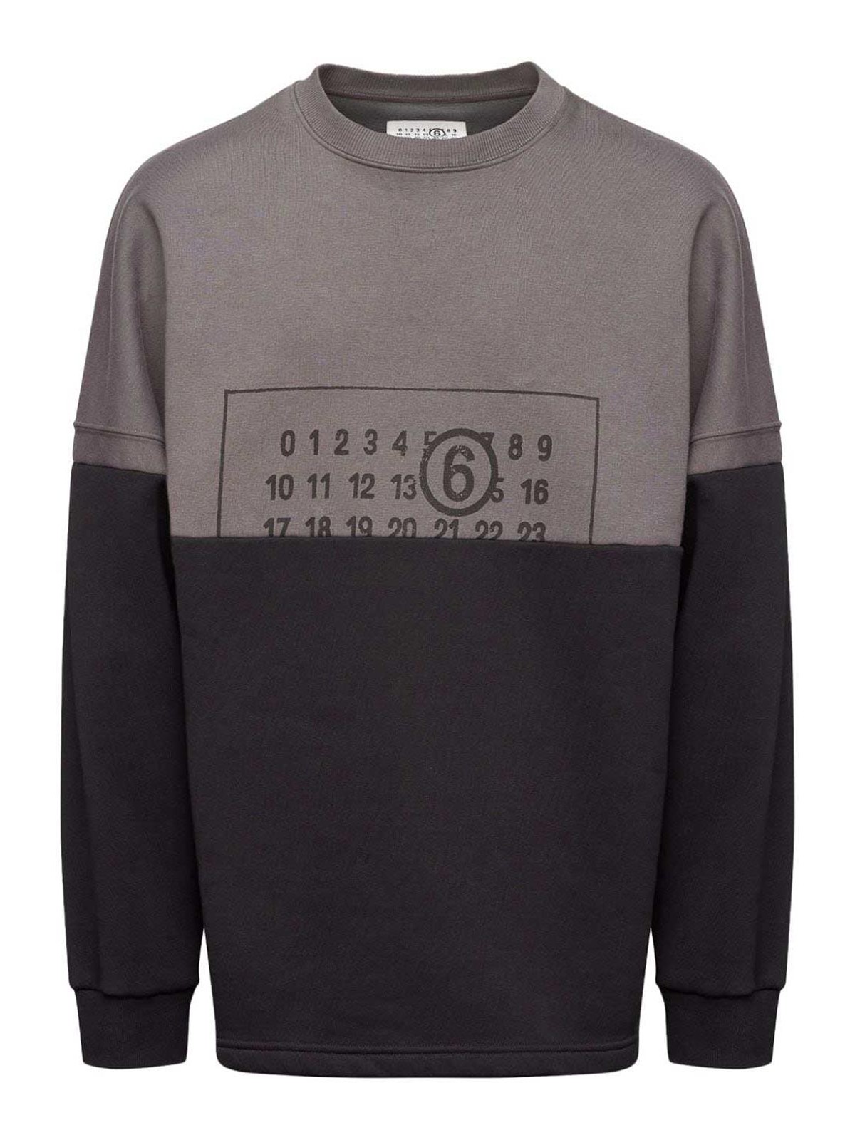 Shop Mm6 Maison Margiela Logo Cotton Sweatshirt In Gris