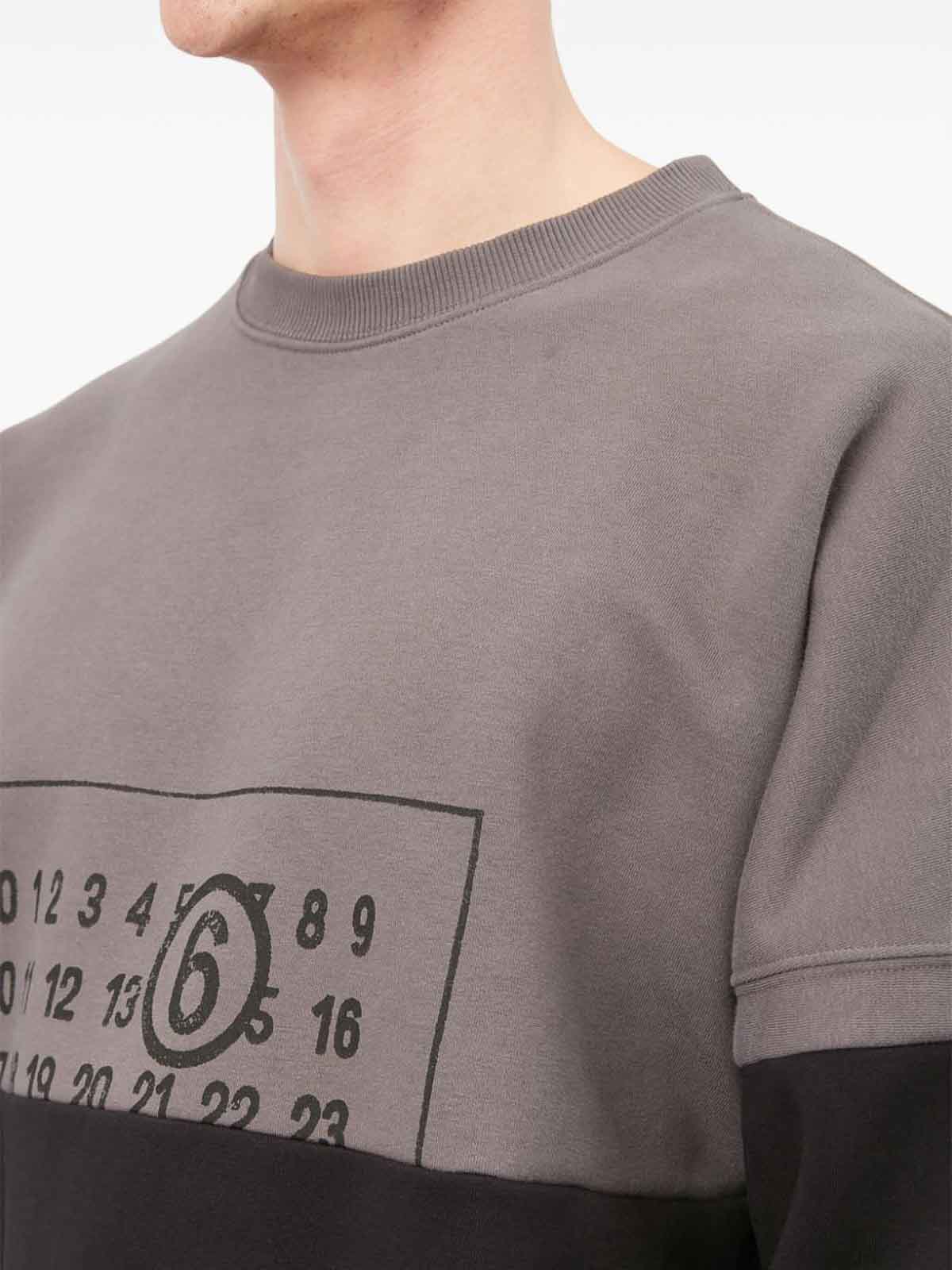 Shop Mm6 Maison Margiela Logo Cotton Sweatshirt In Gris