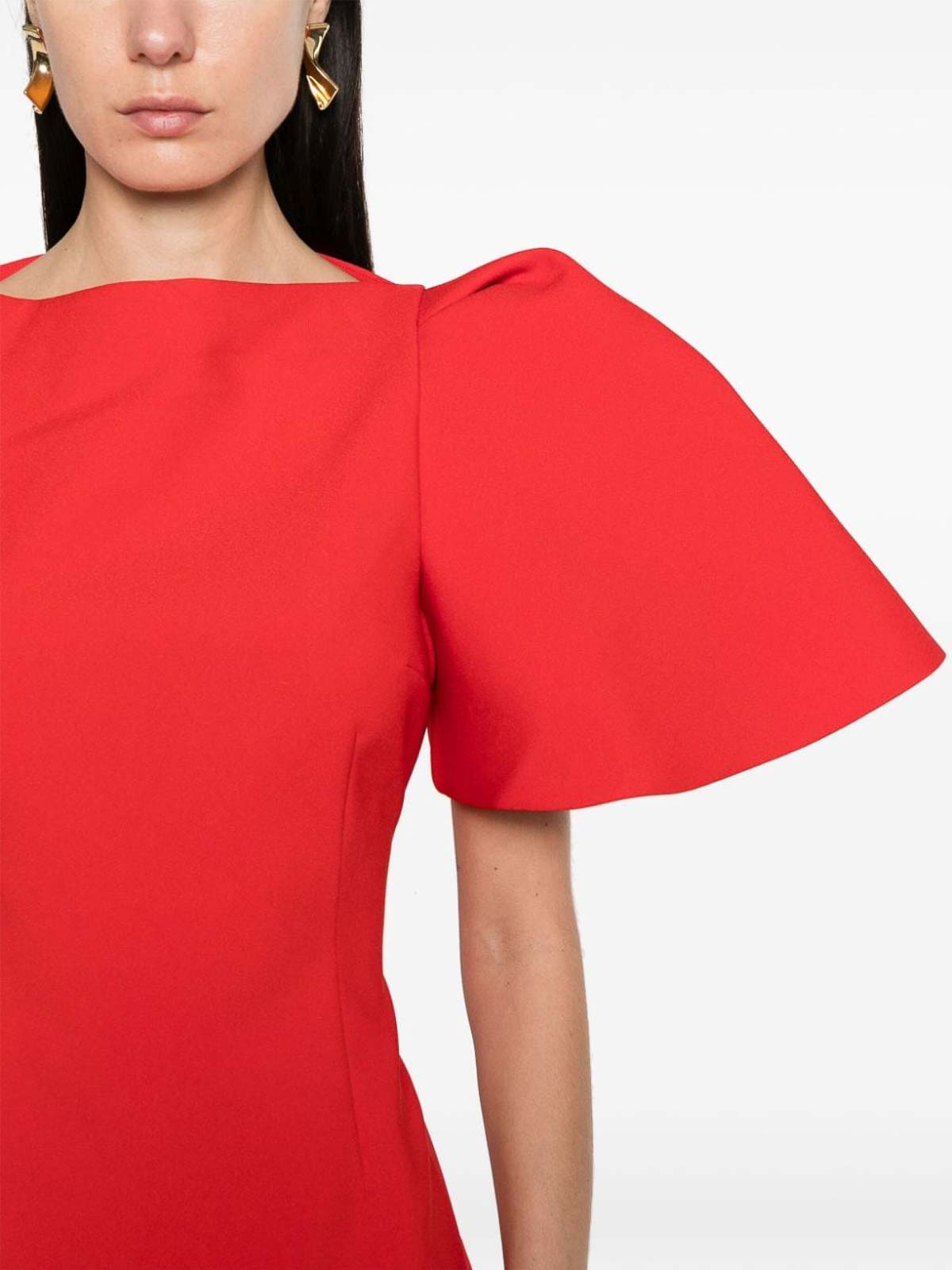 Solace London Lora Midi Dress - Red - Women|OS36025RED