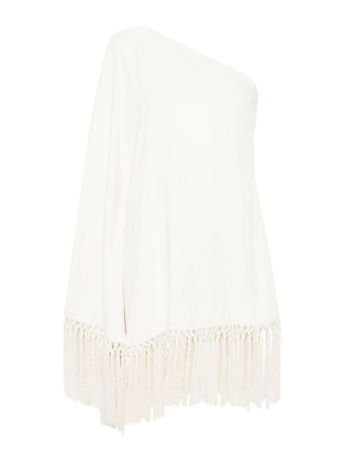 Shop Taller Marmo Piccolo Arno Fringed Short Dress In Blanco