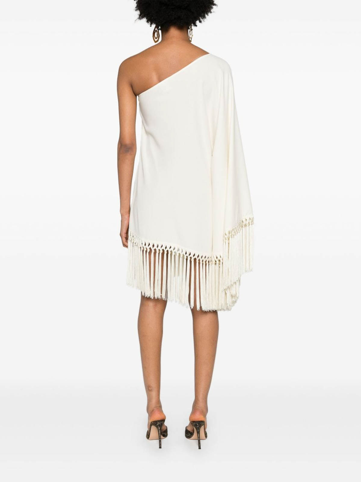 Shop Taller Marmo Piccolo Arno Fringed Short Dress In Blanco