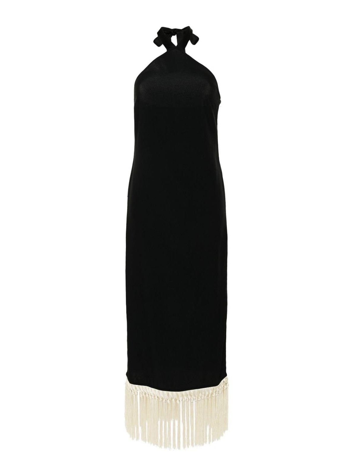 Shop Taller Marmo Nina Fringed Long Dress In Negro