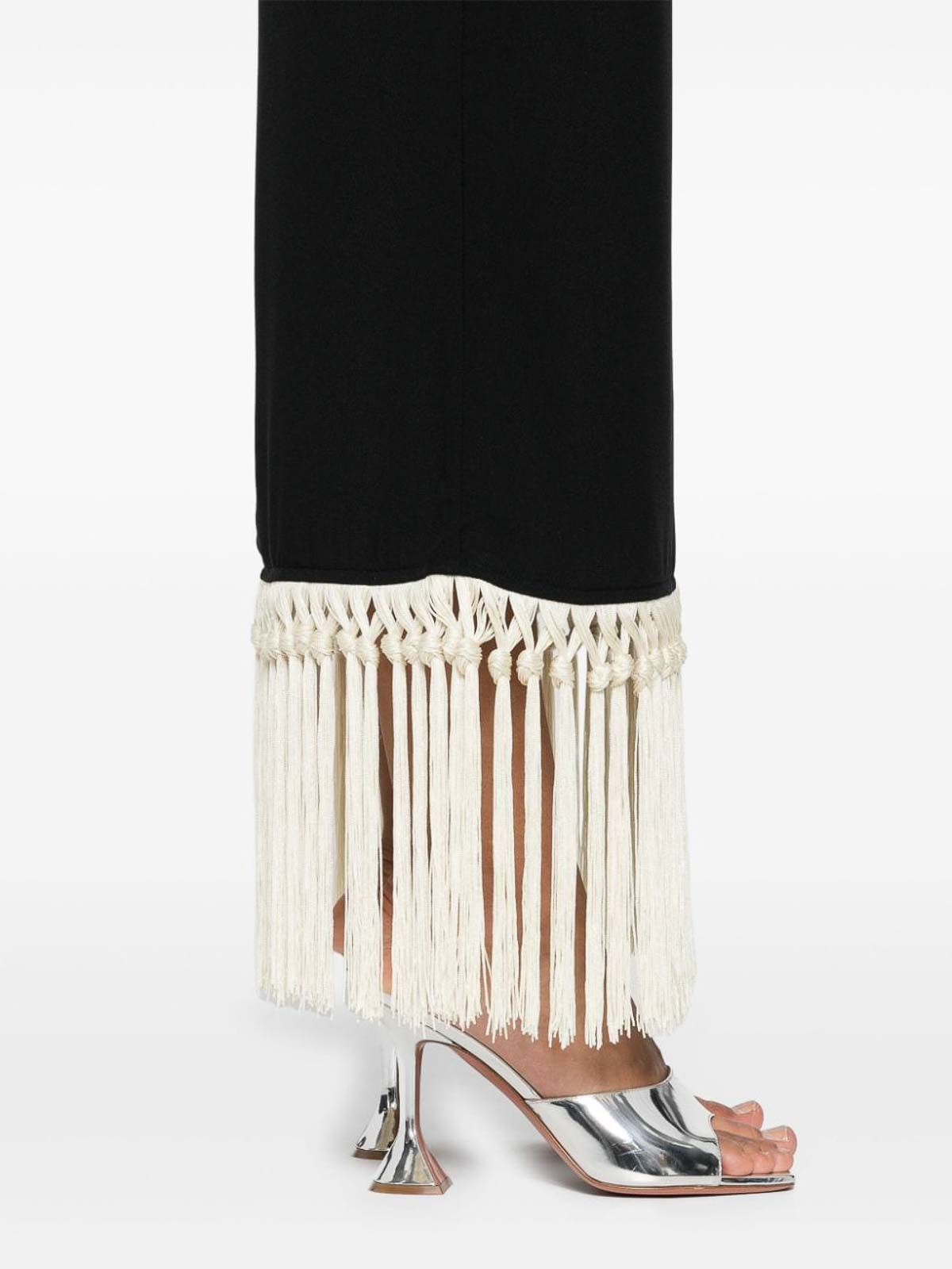 Shop Taller Marmo Nina Fringed Long Dress In Negro