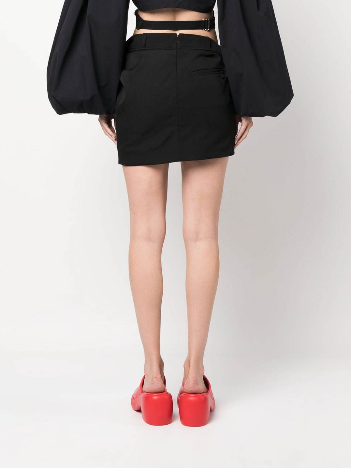 Shop Jacquemus Bahia Mini Skirt In Negro