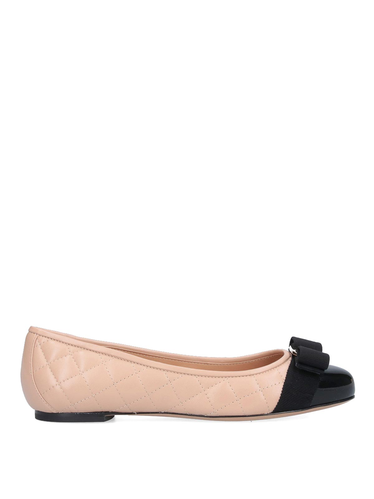 Shop Ferragamo Varina Flat Shoes In Nude & Neutrals