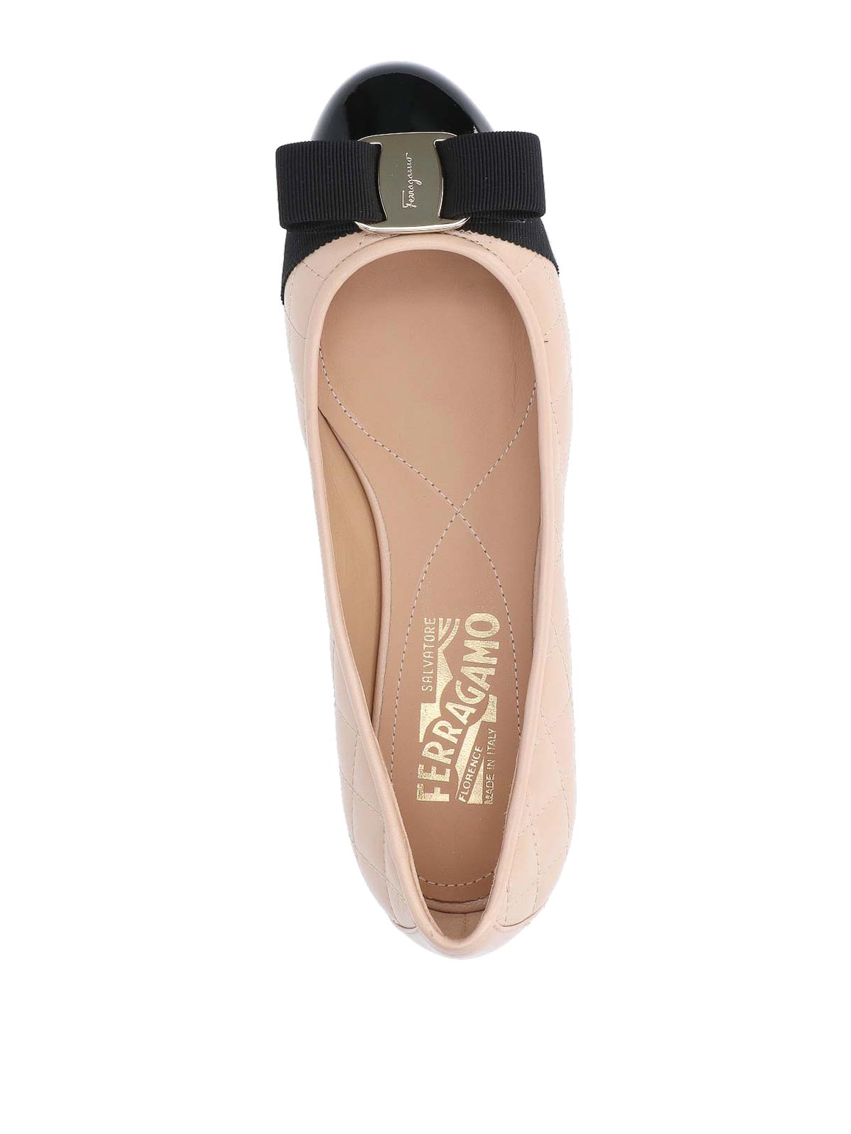 Shop Ferragamo Varina Flat Shoes In Nude & Neutrals