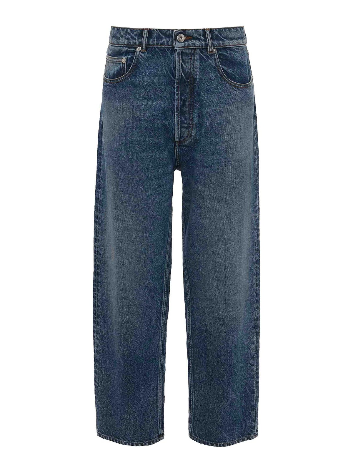 Shop Jw Anderson Cropped Straight-leg Jeans In Blue