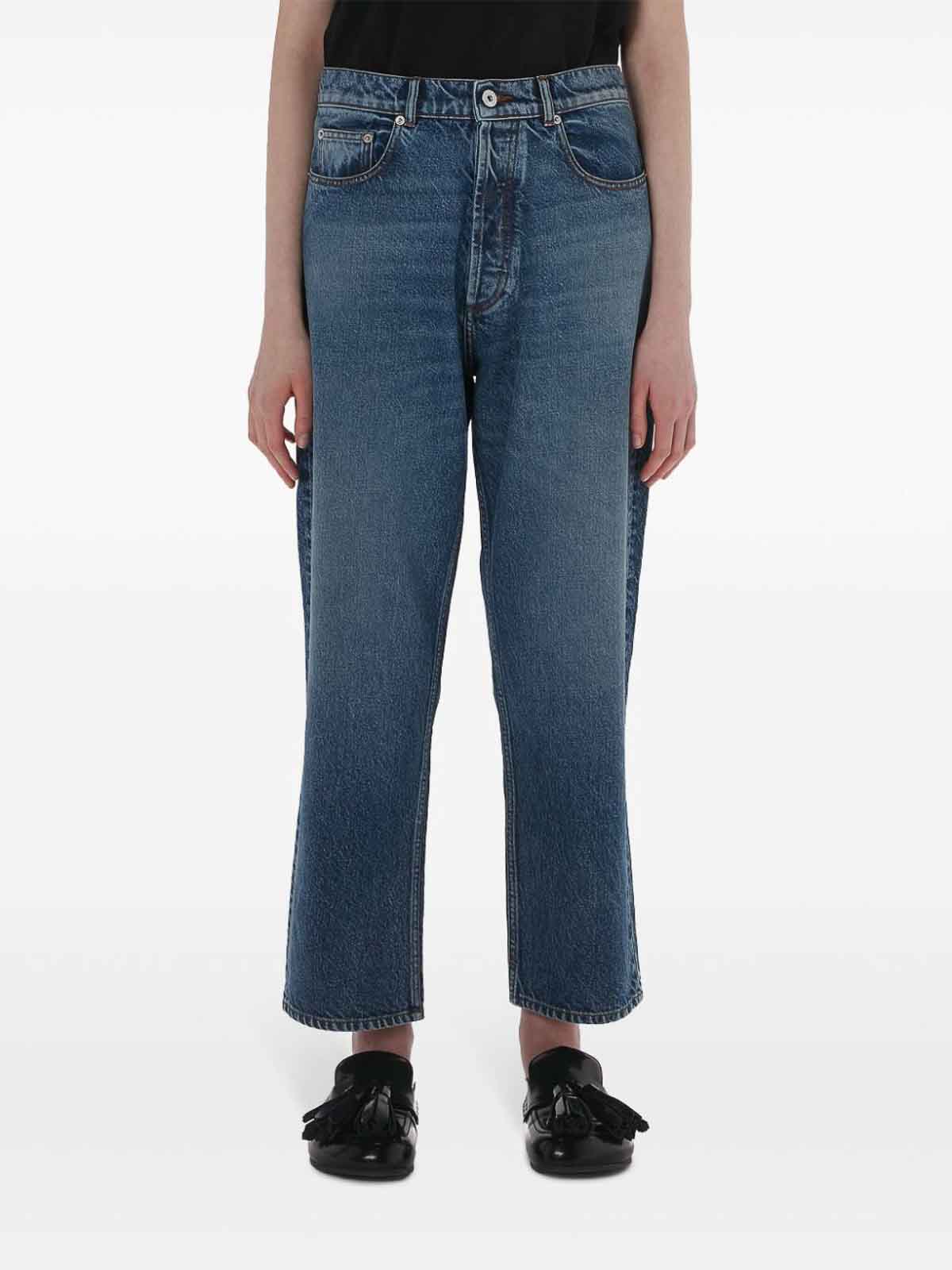 Shop Jw Anderson Cropped Straight-leg Jeans In Blue