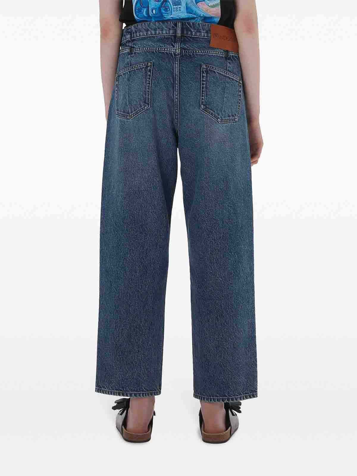 Shop Jw Anderson Cropped Straight-leg Jeans In Blue