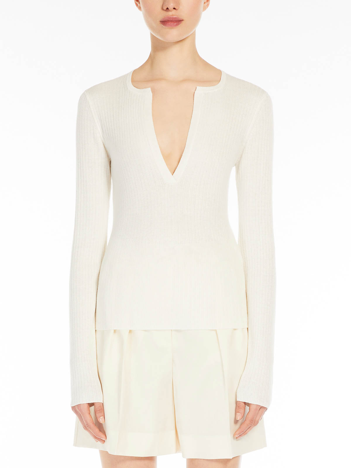 Shop Max Mara Urlo Cashmere And Silk Jumper In Light Yellow