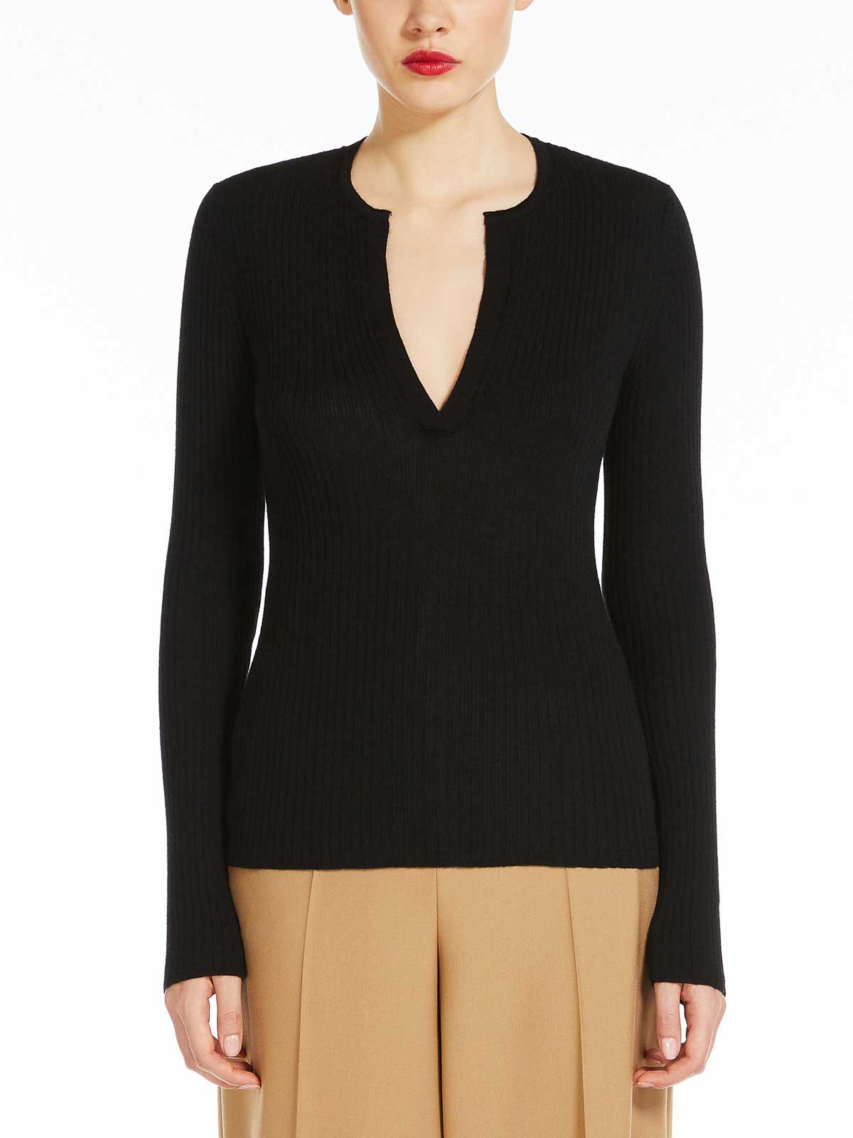 Shop Max Mara Urlo Cashmere And Silk Jumper In Black