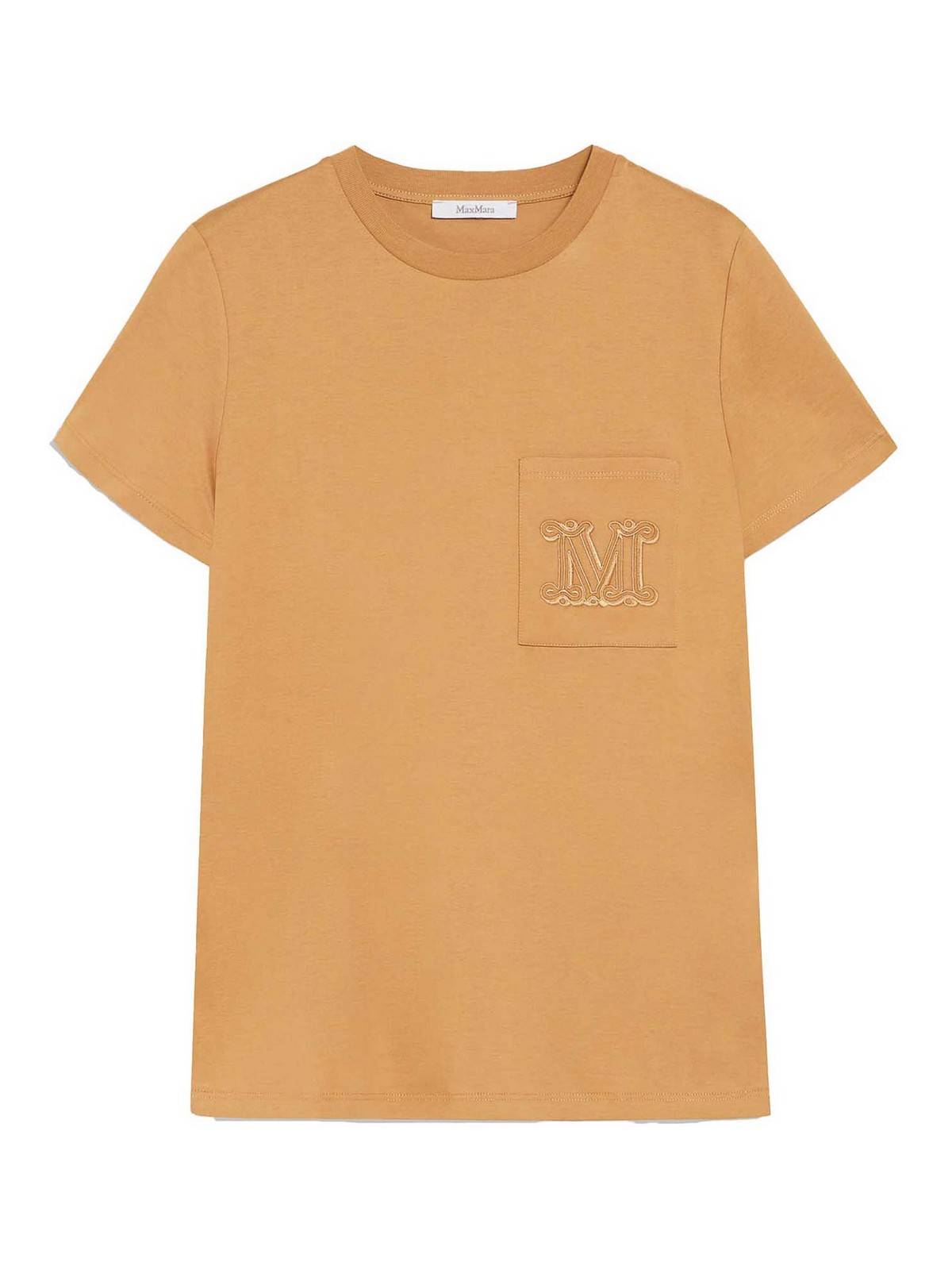 Shop Max Mara Papaia Cotton Jersey T-shirt In Camel