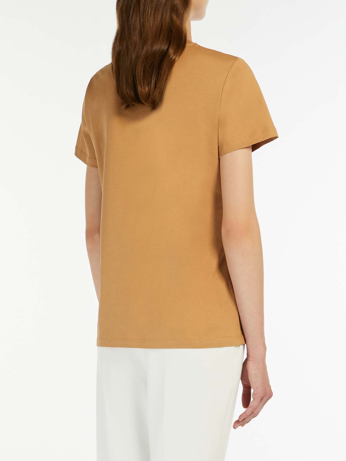 Shop Max Mara Papaia Cotton Jersey T-shirt In Camel