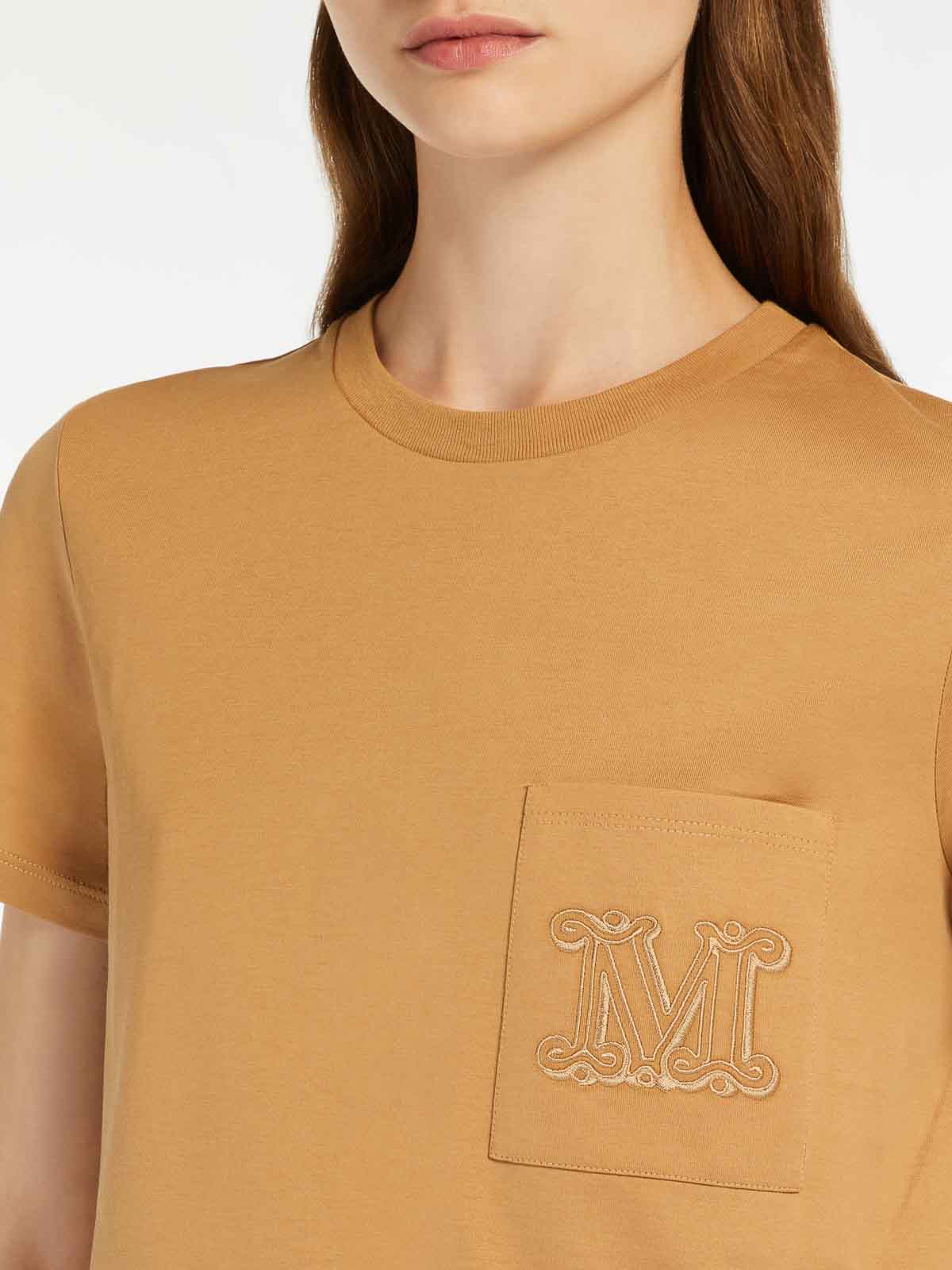 Shop Max Mara Papaia Cotton Jersey T-shirt In Camel