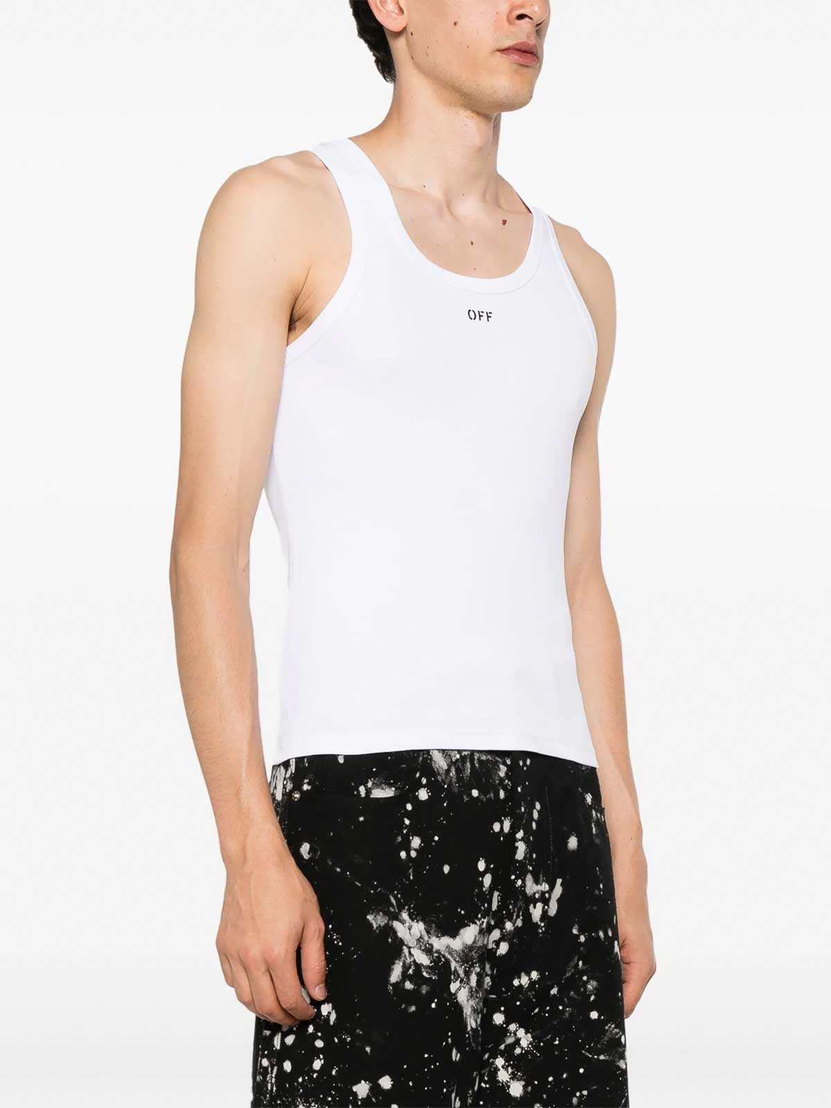 Shop Off-white Logo-print Tank Top In White