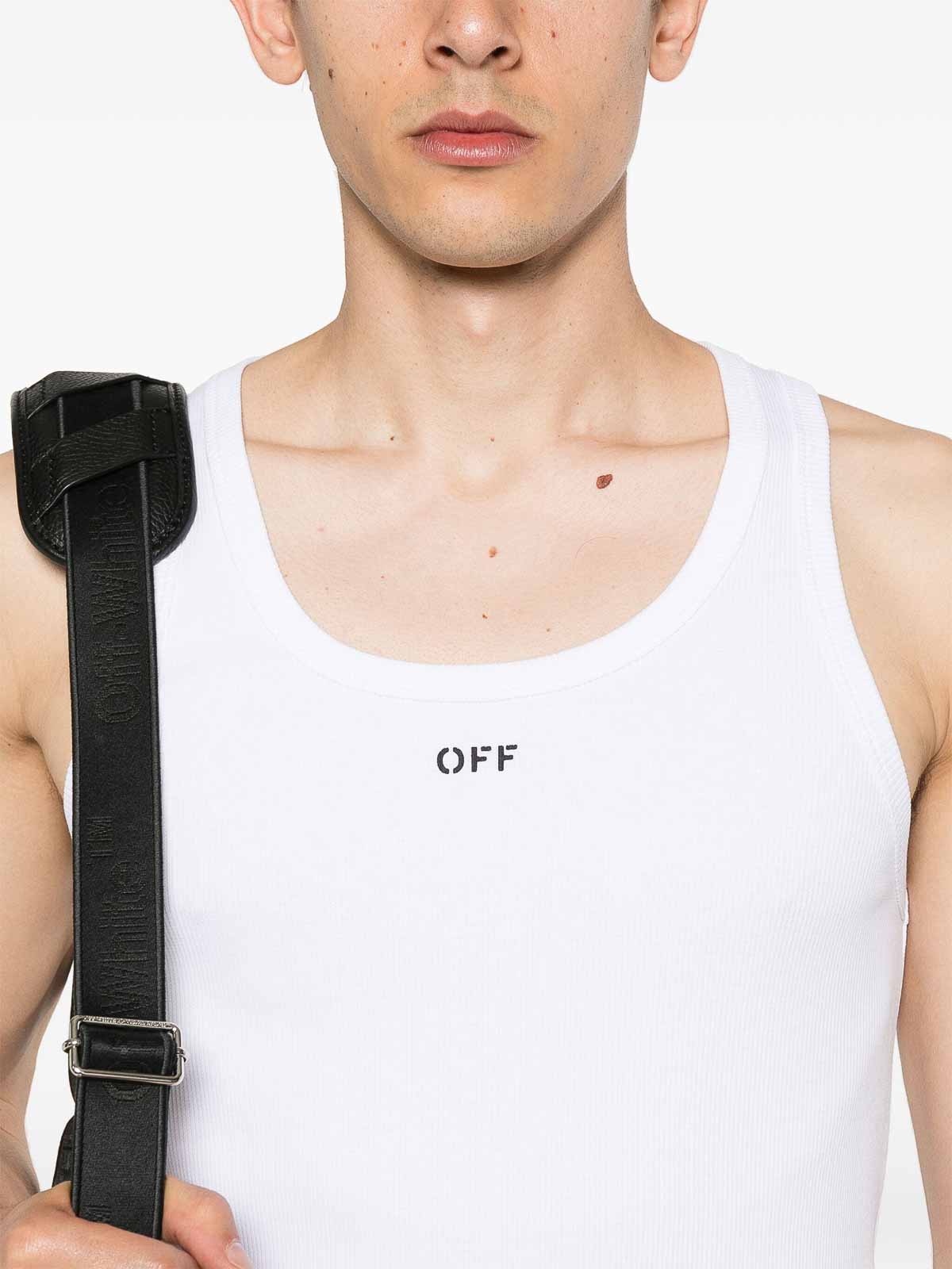 Shop Off-white Logo-print Tank Top In White