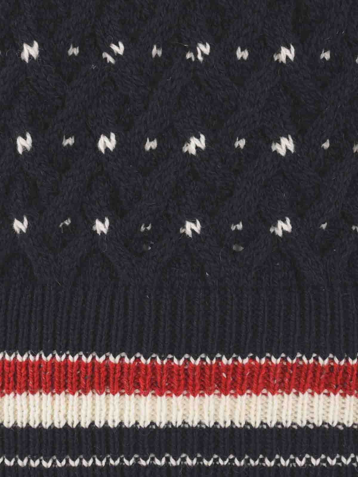 Shop Thom Browne Donegal Cable-knit Jumper In Dark Blue