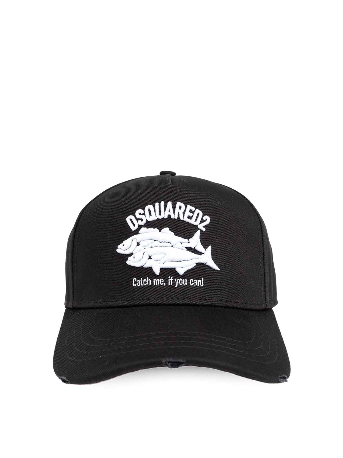 Shop Dsquared2 Embroidered-logo Cotton Cap In Black