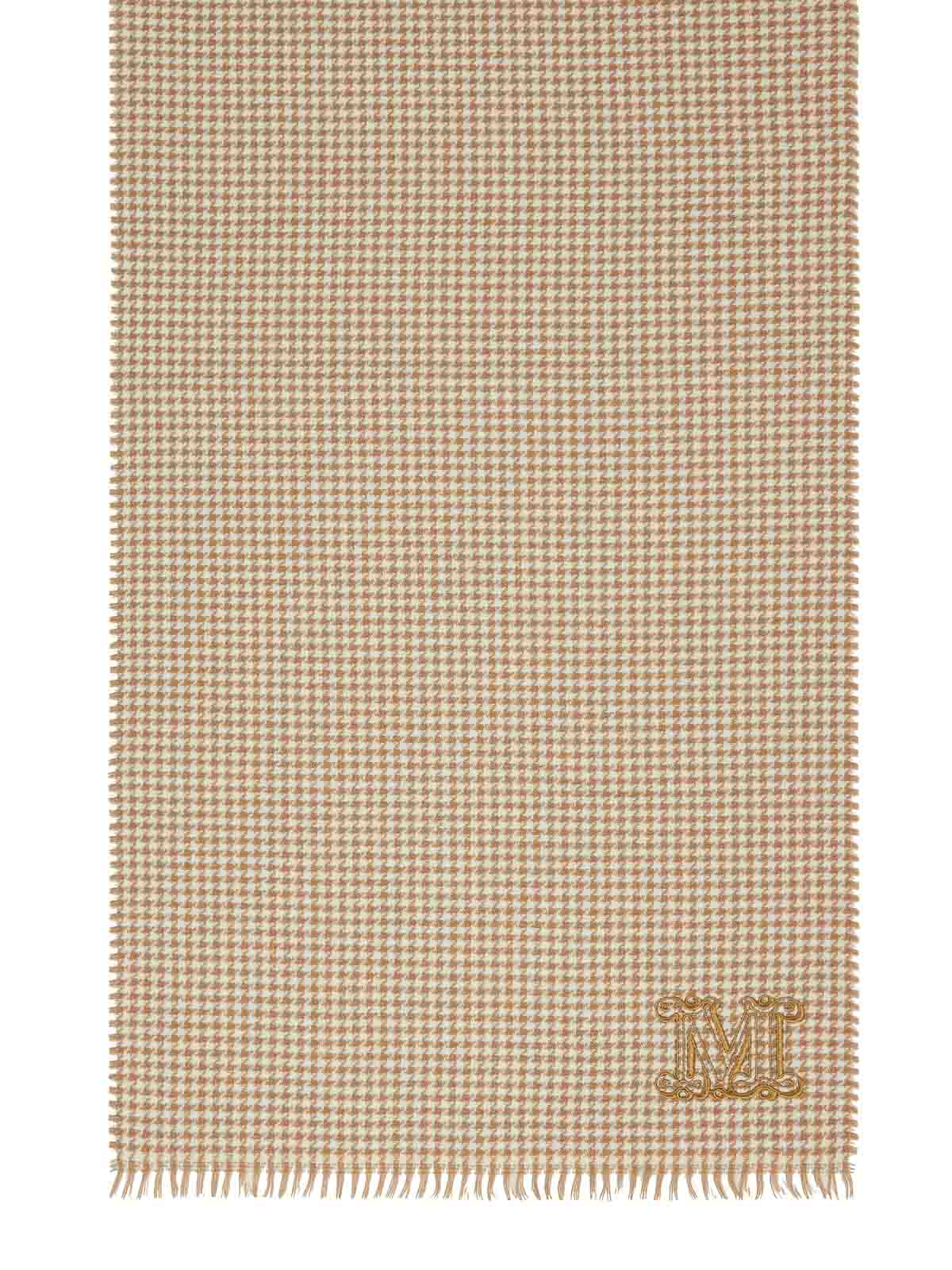 Shop Max Mara Wsstola Houndstooth Cashmere Stole In Camel