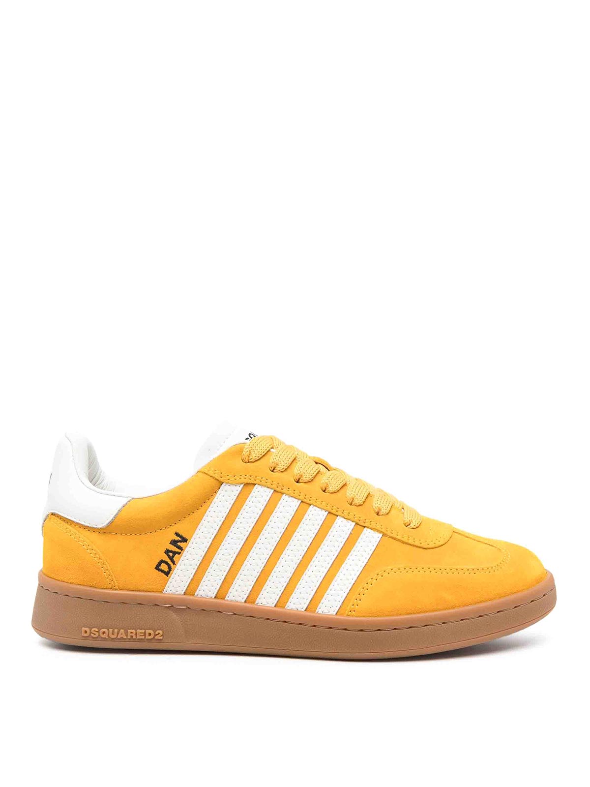 Shop Dsquared2 Boxer Leather Sneakers In Yellow