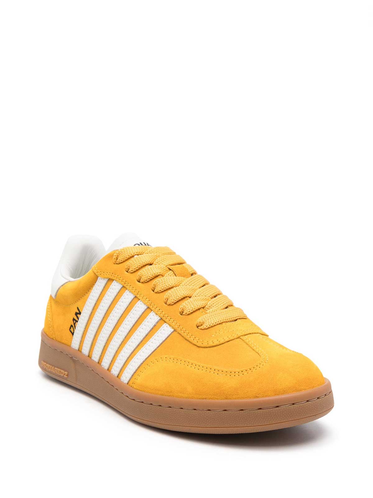 Shop Dsquared2 Boxer Leather Sneakers In Yellow