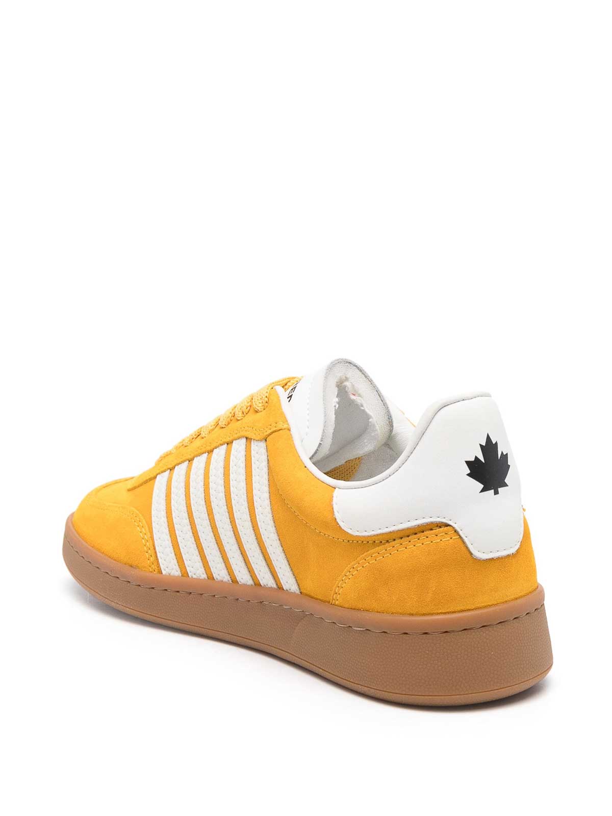 Shop Dsquared2 Boxer Leather Sneakers In Yellow