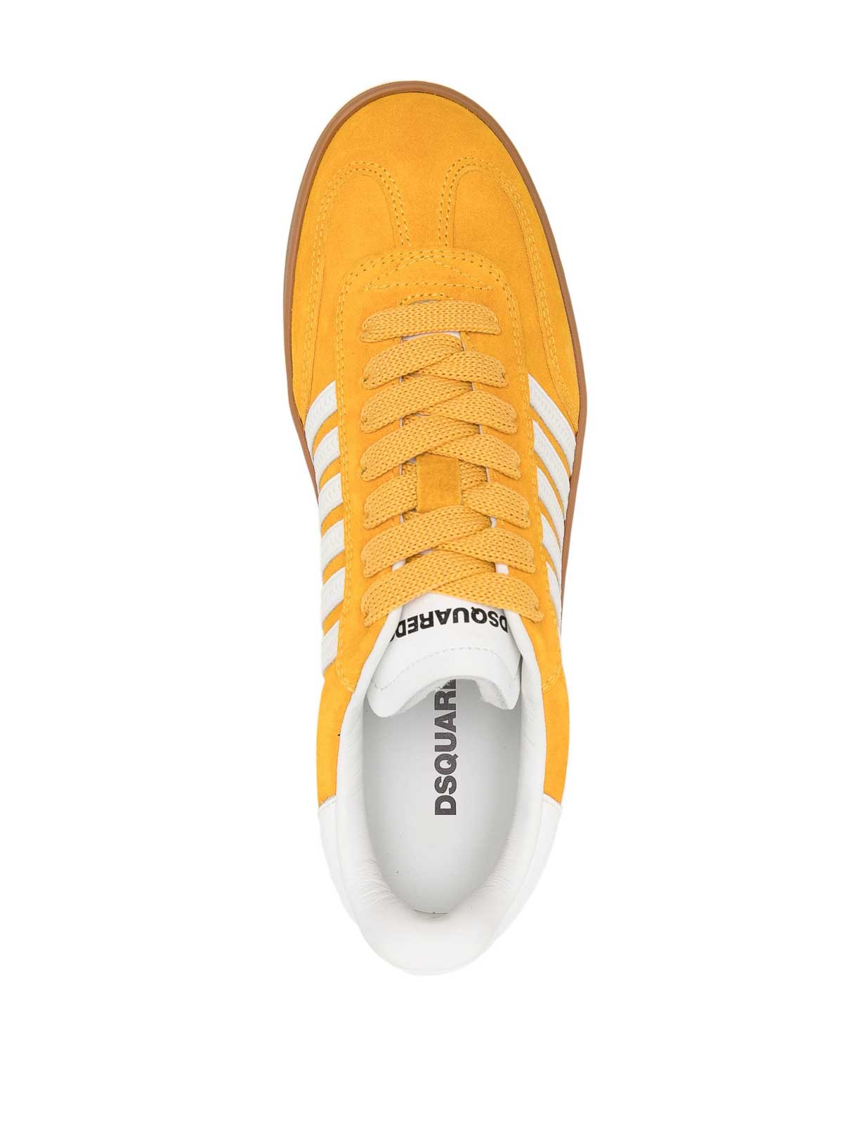 Shop Dsquared2 Boxer Leather Sneakers In Yellow