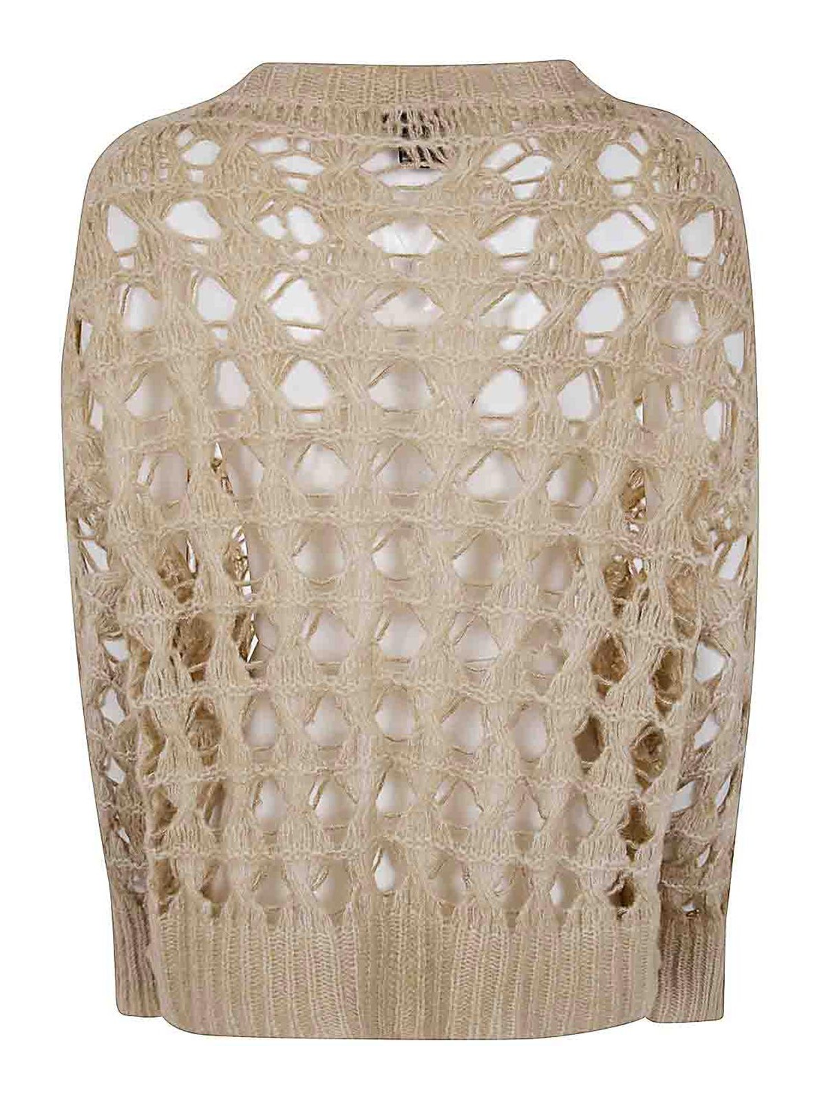 Shop Avant Toi Round Neck Jumper Vimini Stitch Hand Painted In Blanco