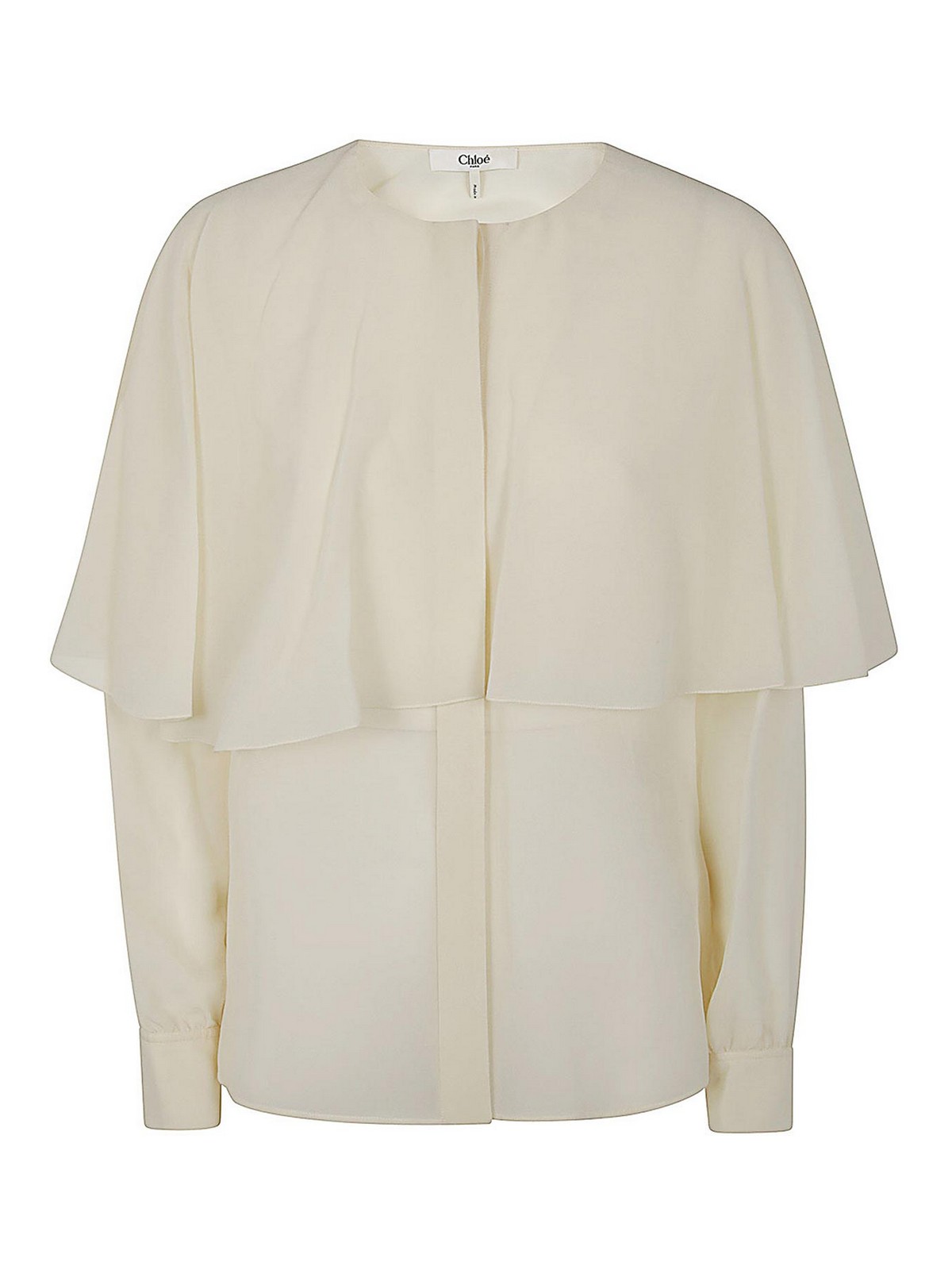 Shop Chloé Silk Georgette Blouse In Blanco