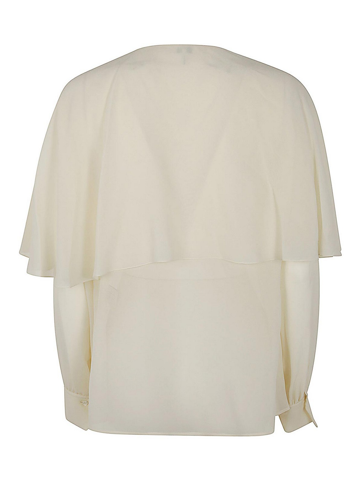 Shop Chloé Silk Georgette Blouse In Blanco