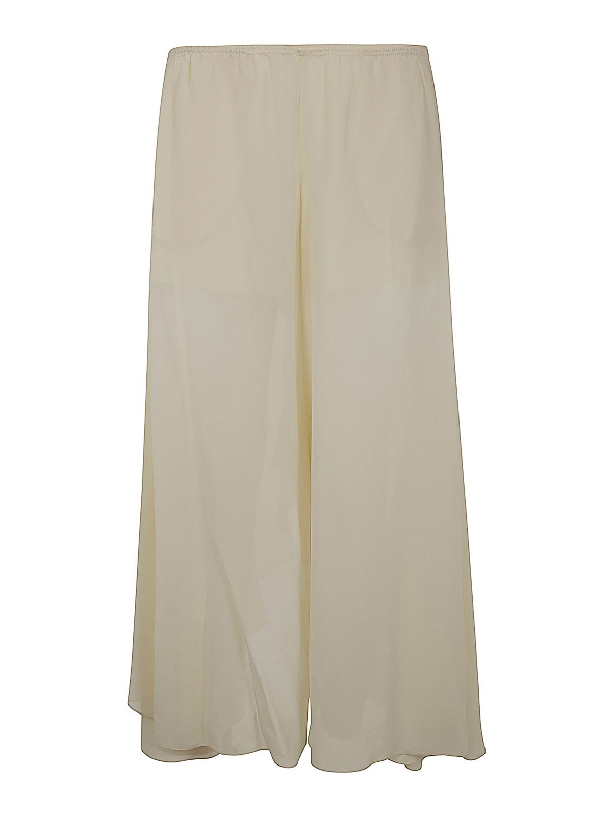 Shop Chloé Silk Georgette Long Skirt In Blanco